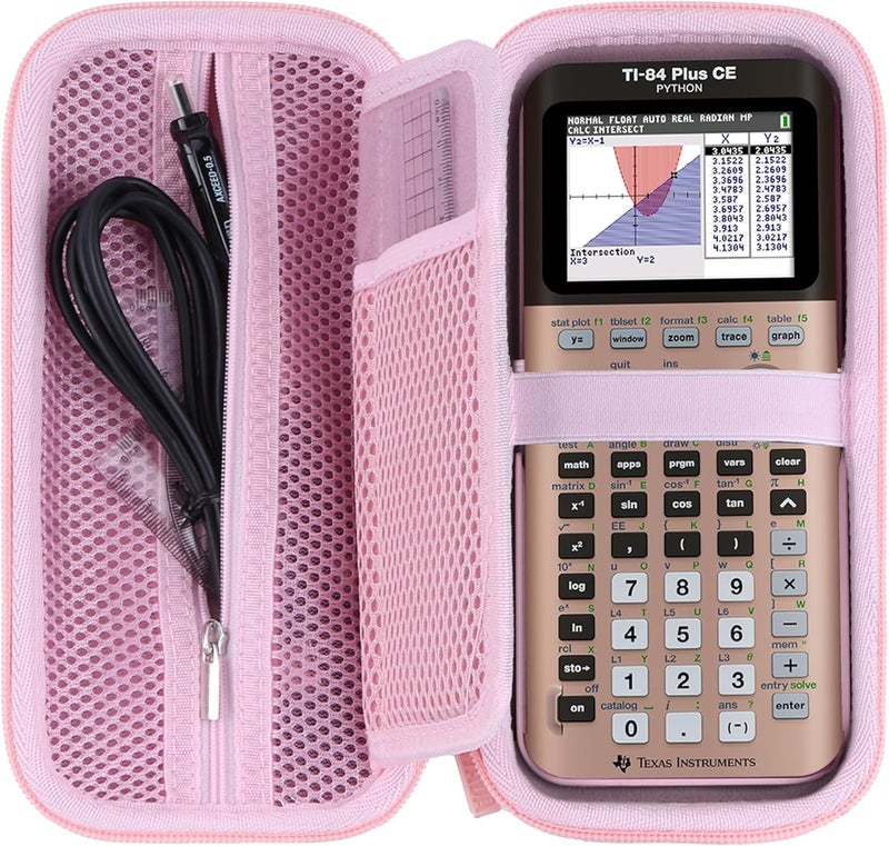 RIYADAone Hard Case Replacement for Texas Instruments TI-84 Plus CE/TI-84 Plus/TI-Nspire CX II CAS/TI-Nspire CX II/TI-83 Plus/TI-89 Titanium/TI-85 / TI-86 Color Graphing Calculator (Pink Case) - Image 1